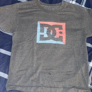 DC Gray T-Shirt with Red and Blue Logo vintage